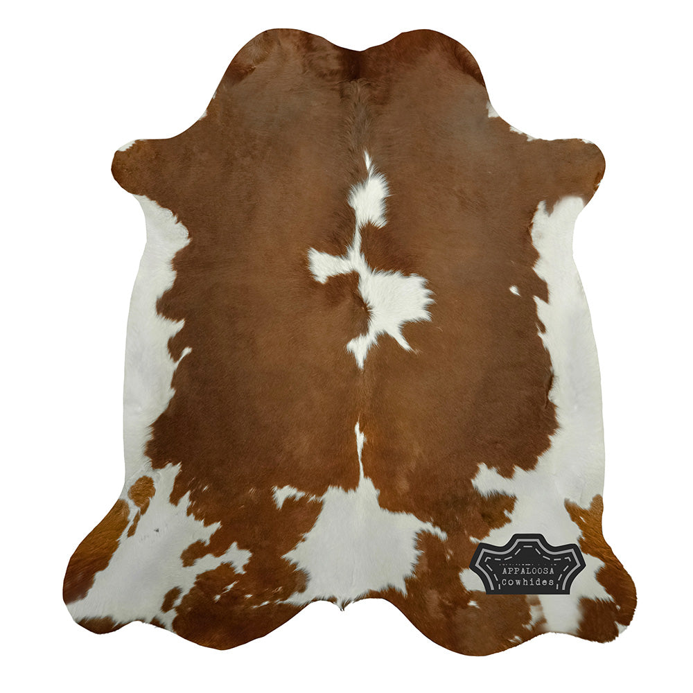 Natural Authentic Brown & White Cowhide Rug