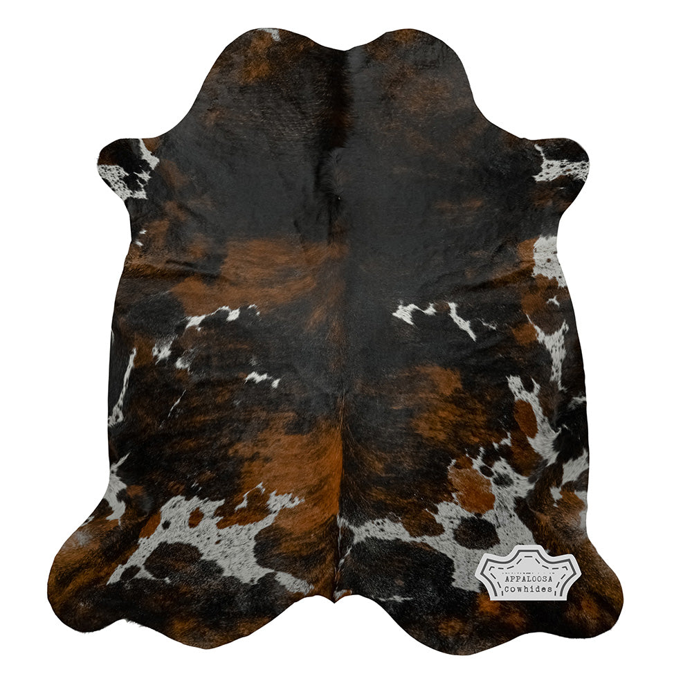 Natural Dark Tricolor Cowhide Rug