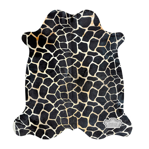 Authentic Giraffe Animal Print Cowhide Rug