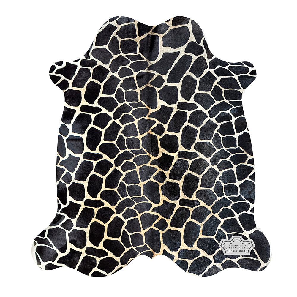 Authentic Giraffe Animal Print Cowhide Rug