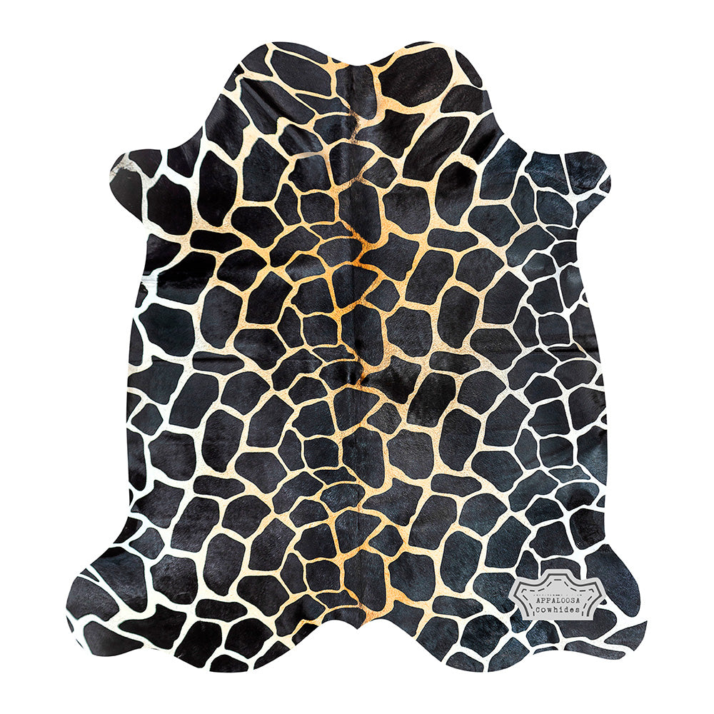 Authentic Giraffe Animal Print Cowhide Rug