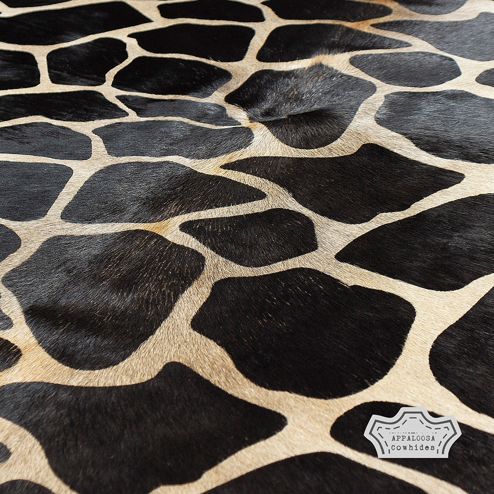 Authentic Giraffe Animal Print Cowhide Rug