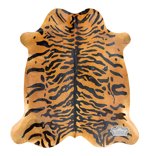 Authentic Tiger Animal Print Cowhide Rug