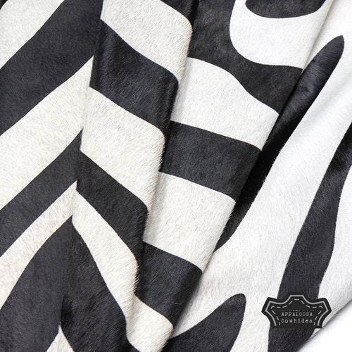 Authentic Zebra Animal Print Cowhide Rug