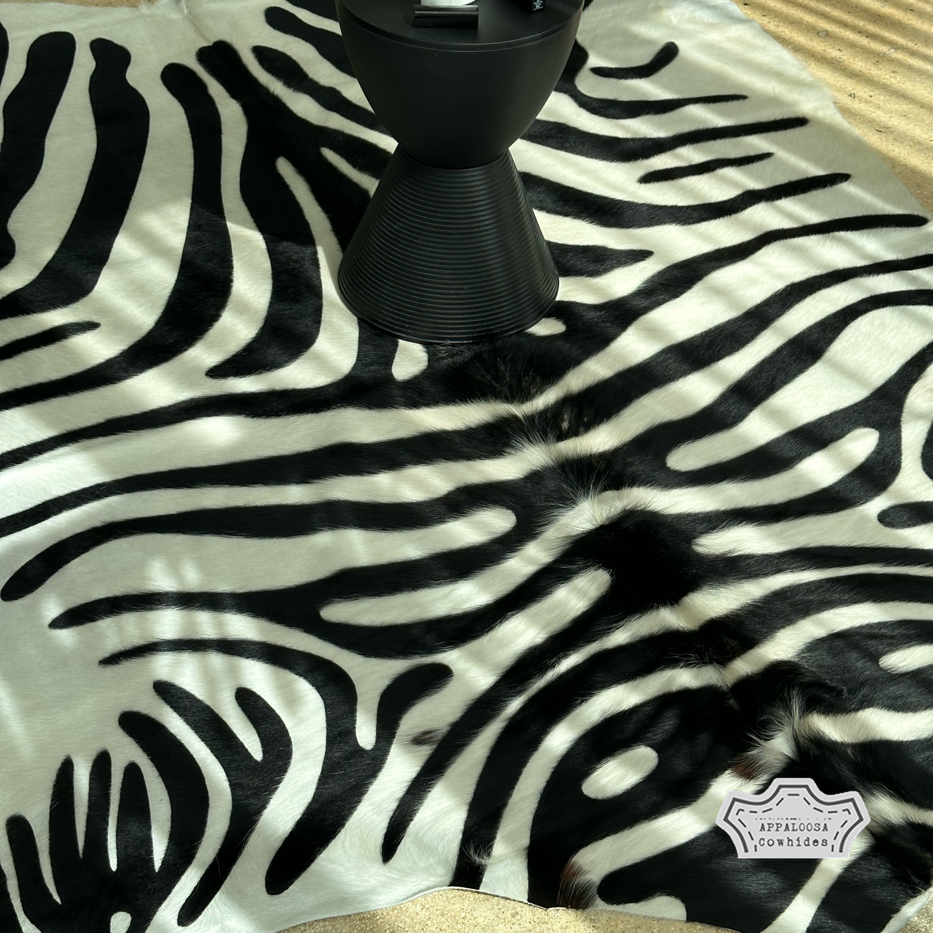 Authentic Zebra Animal Print Cowhide Rug