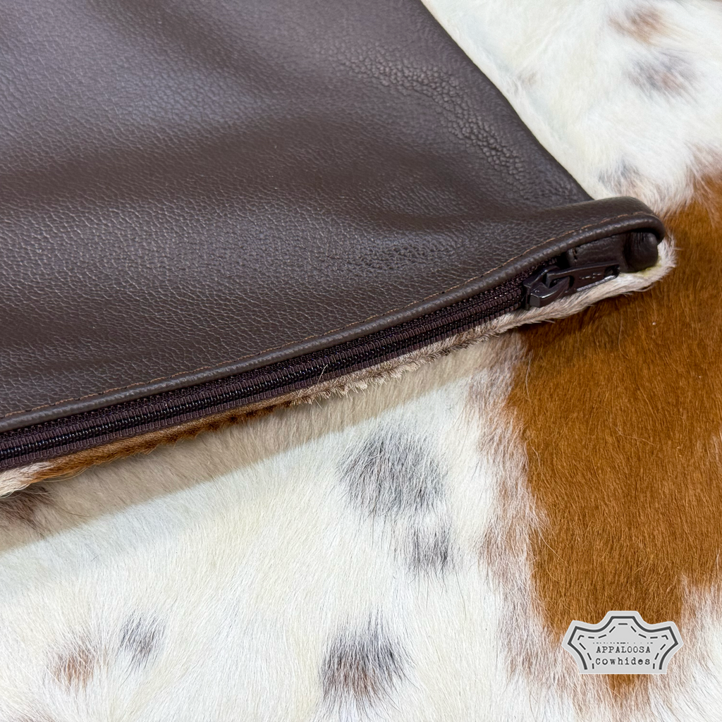 Pillow Cover Brown and White Cowhide