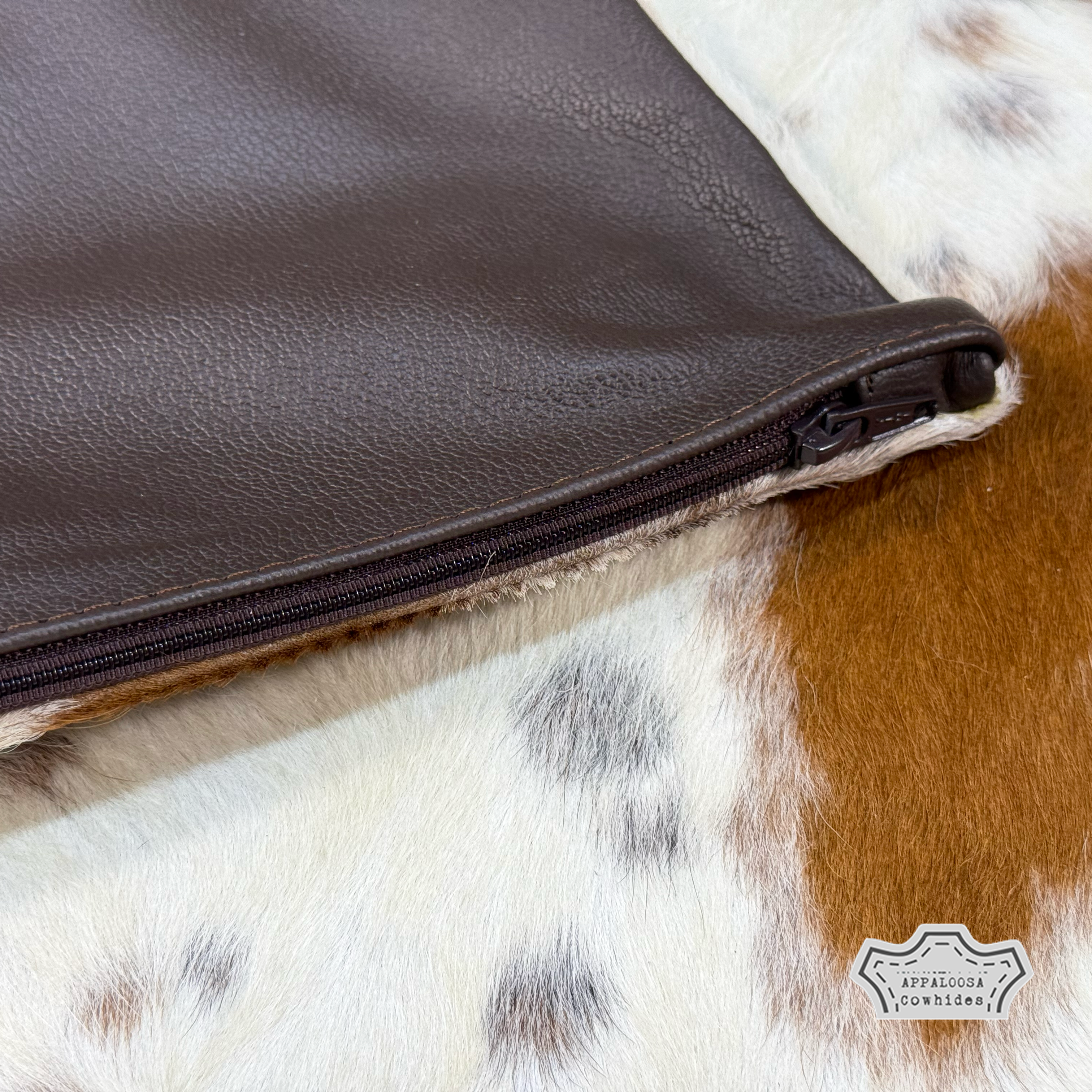 Pillow Cover Brown and White Cowhide