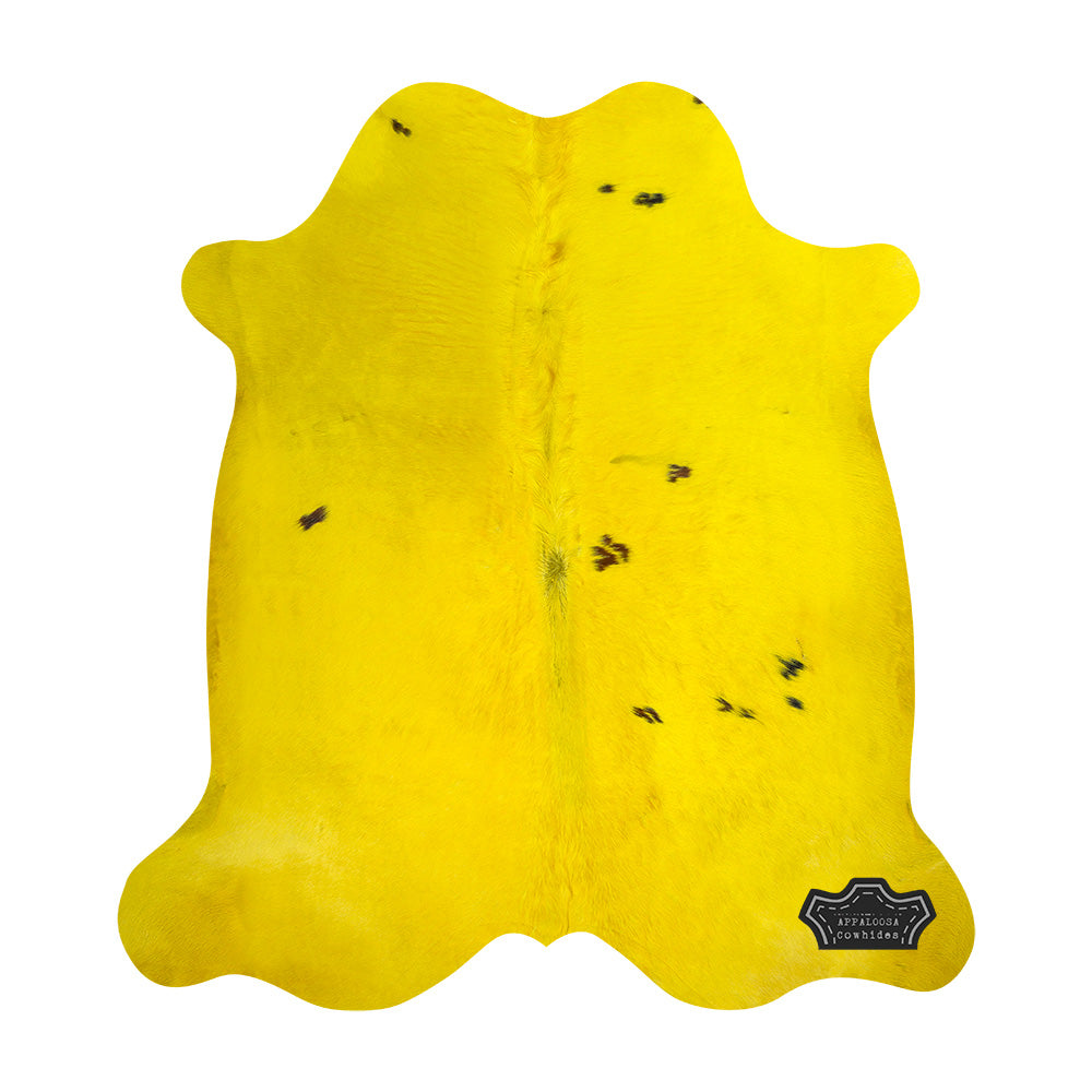 Bright Gold Color Dyed Cowhide Rug