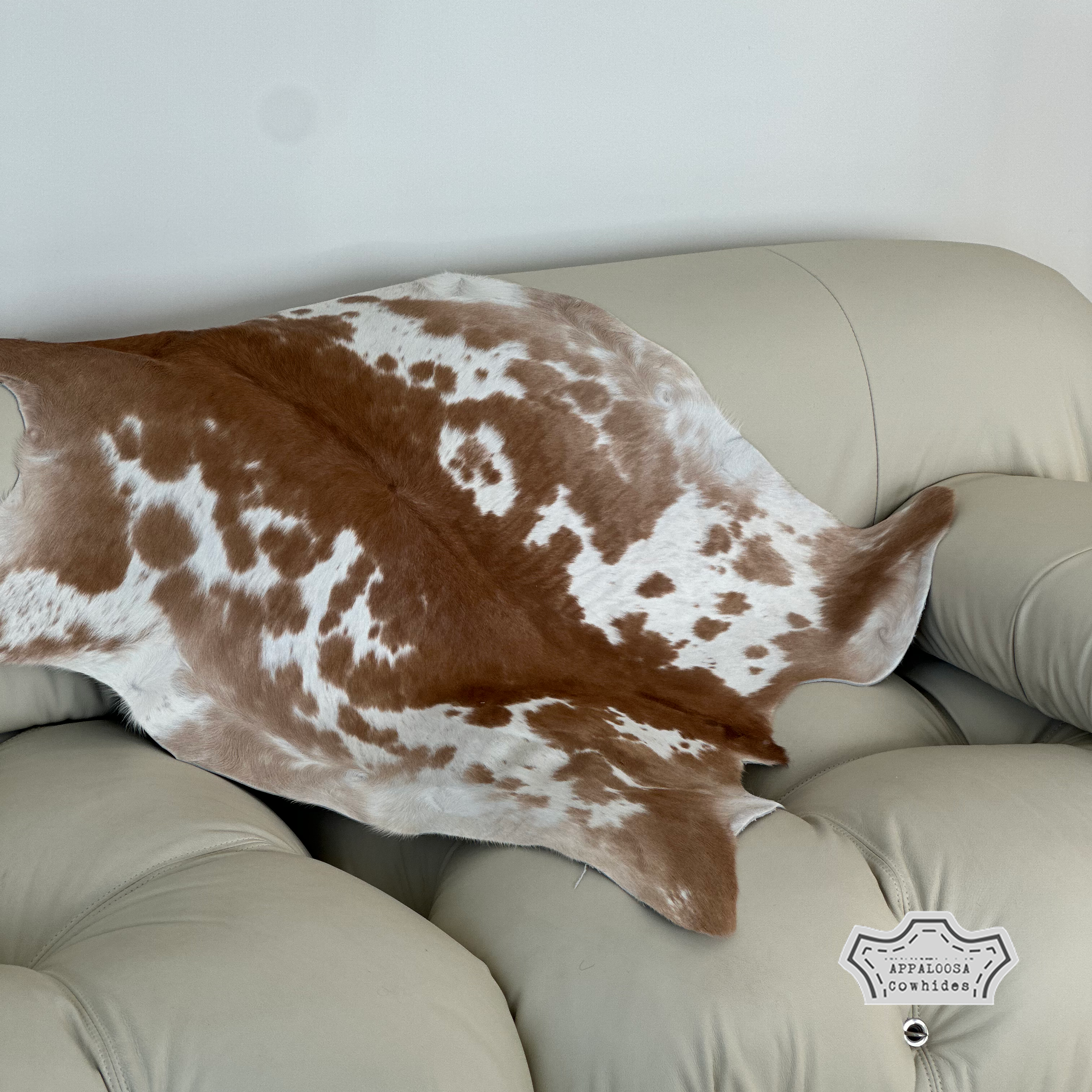 Brown and white Calf Hide