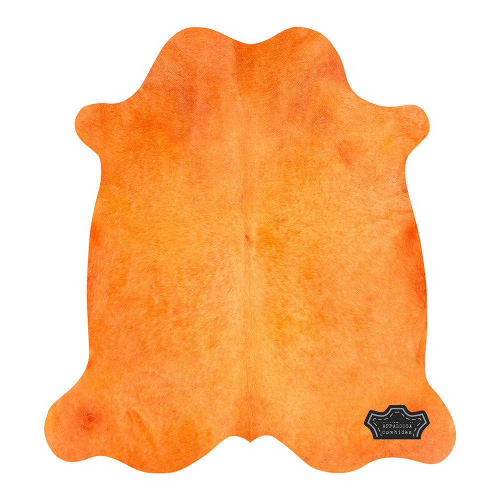 Burnt Orange Color Dyed Cowhide Rug