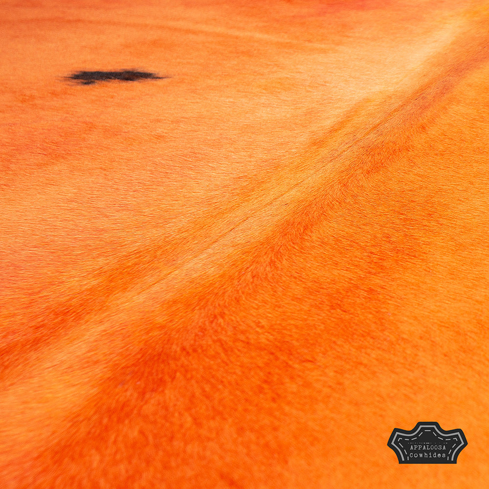 Burnt Orange Color Dyed Cowhide Rug