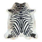 Creamy Zebra Animal Print Cowhide Rug