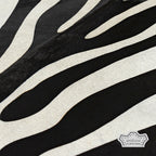 Creamy Zebra Animal Print Cowhide Rug