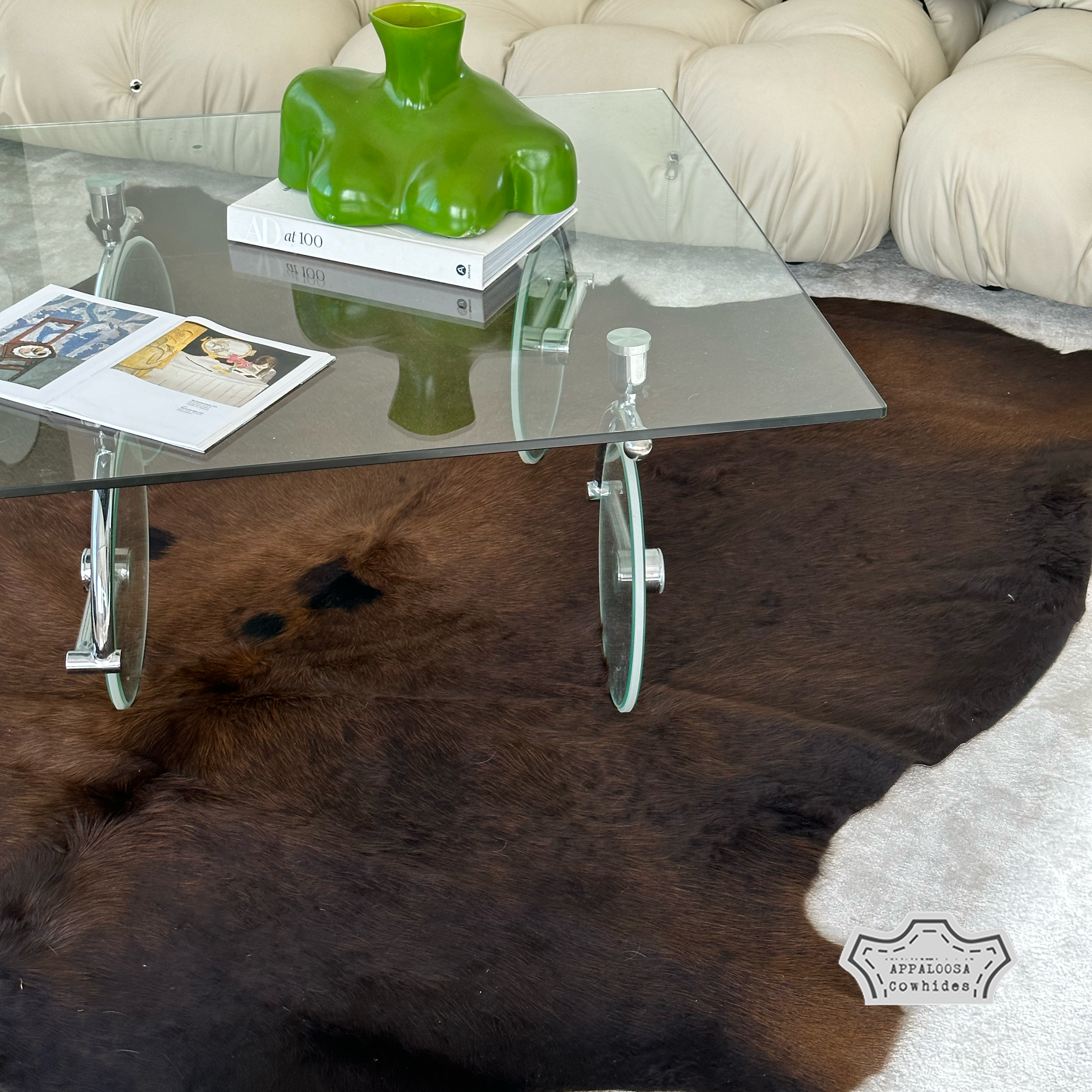 Dark Roast Latte Color Dyed Cowhide Rug