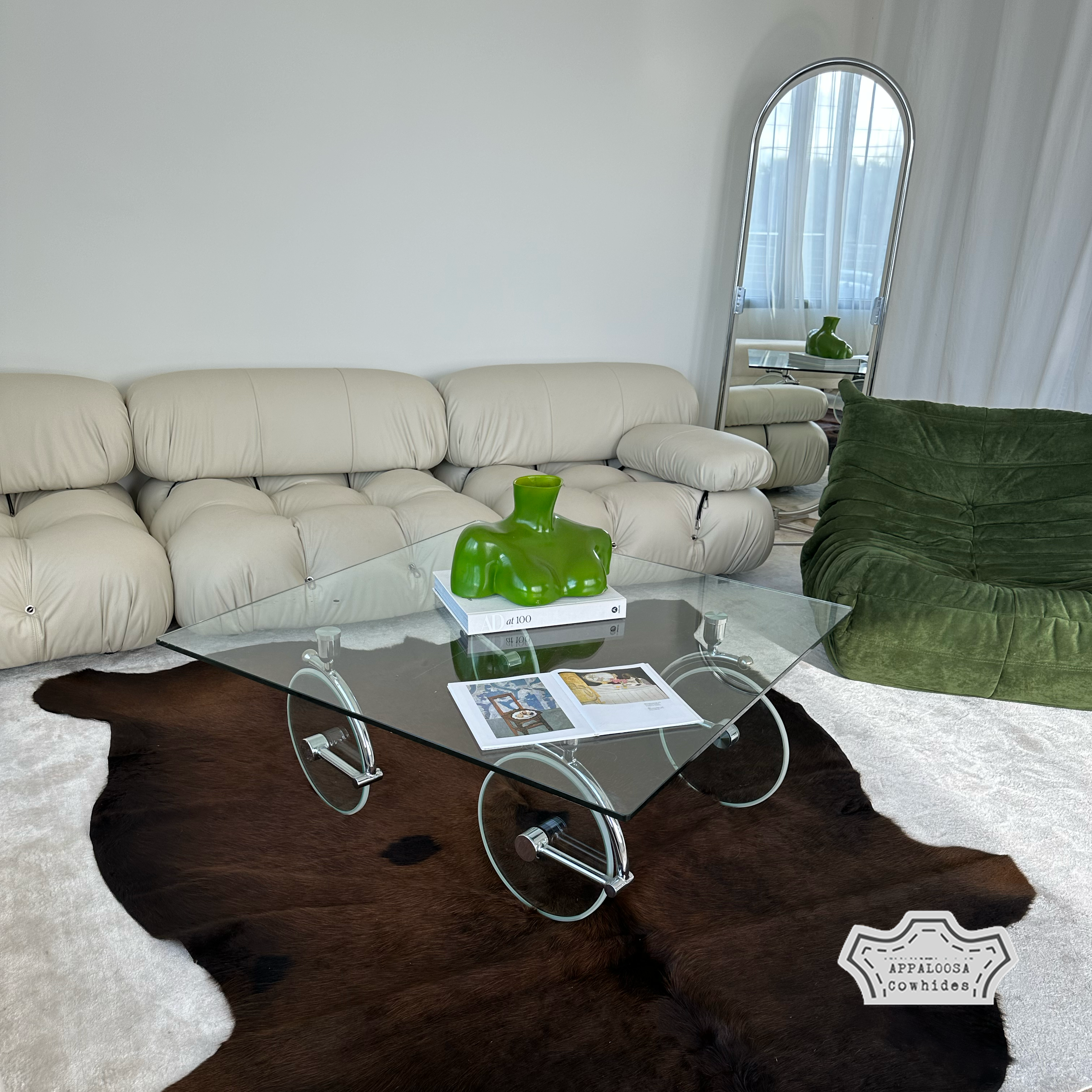 Dark Roast Latte Color Dyed Cowhide Rug