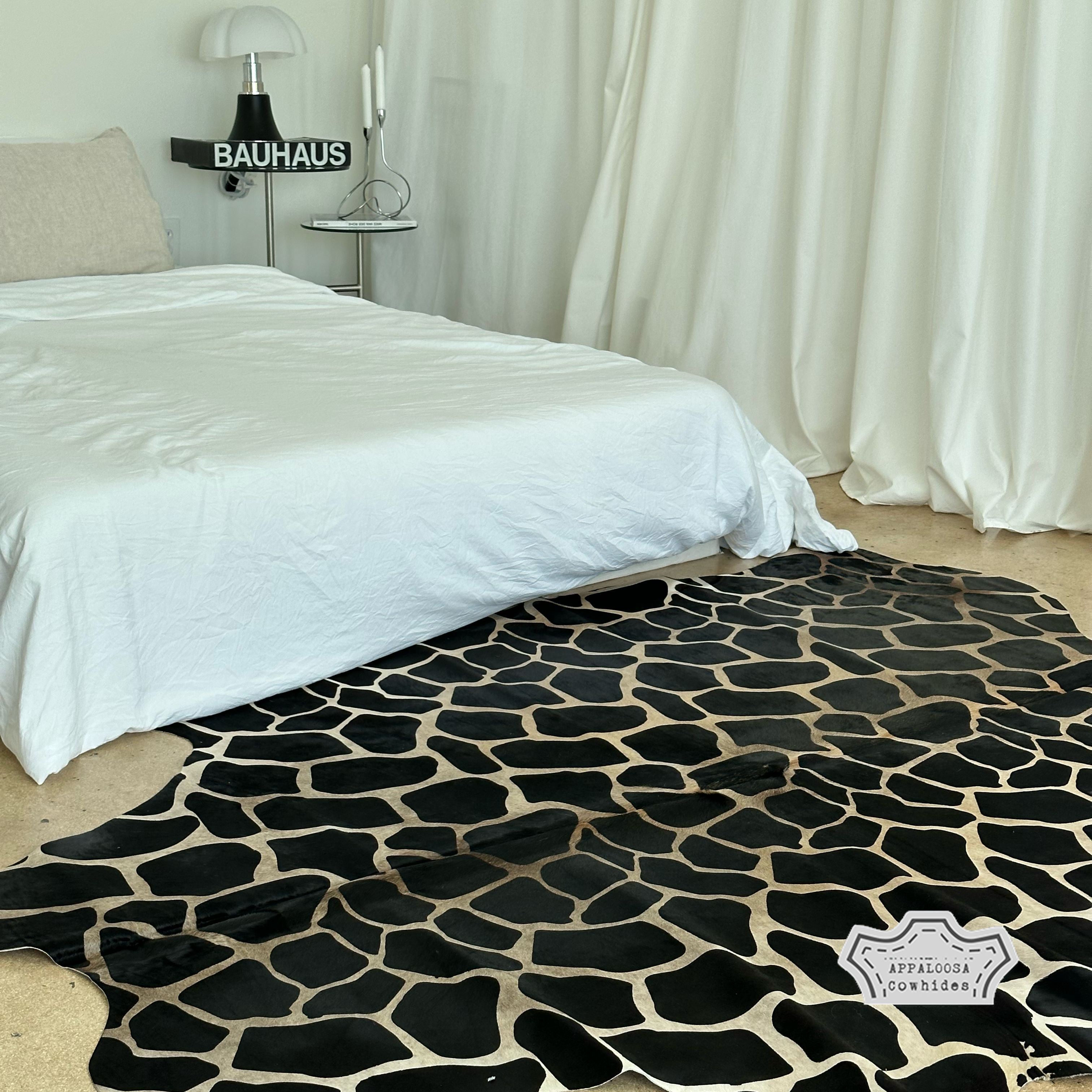 Authentic Giraffe Animal Print Cowhide Rug