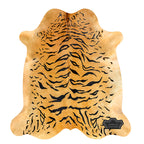 Light Tiger Animal Print Cowhide Rug