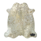 Metallic Gold Devore on Champagne Cowhide Rug