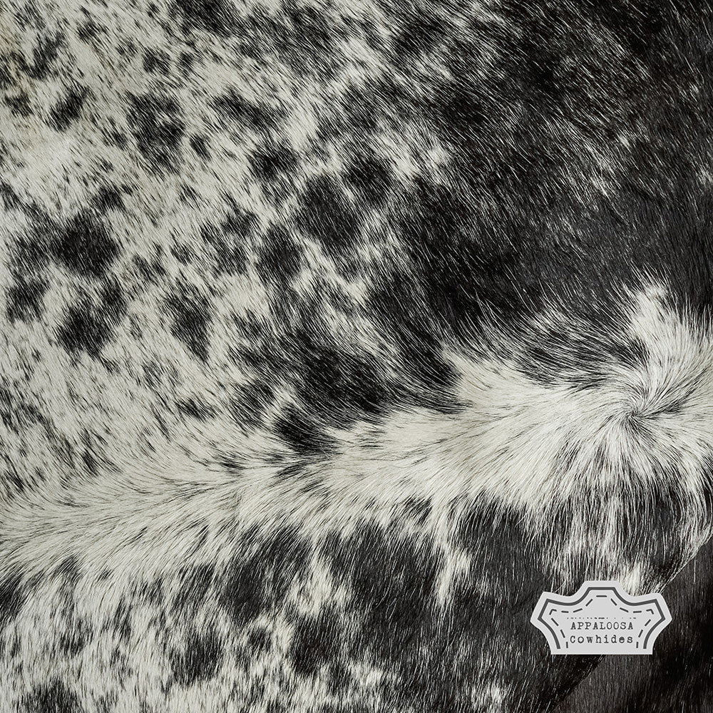 Natural Black Speckled Cowhide Rug