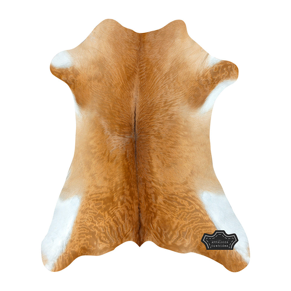 Natural Caramel Brown Calf Hide Cowhide Rug