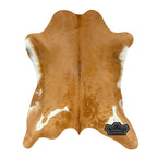 Natural Caramel Brown Calf Hide Cowhide Rug