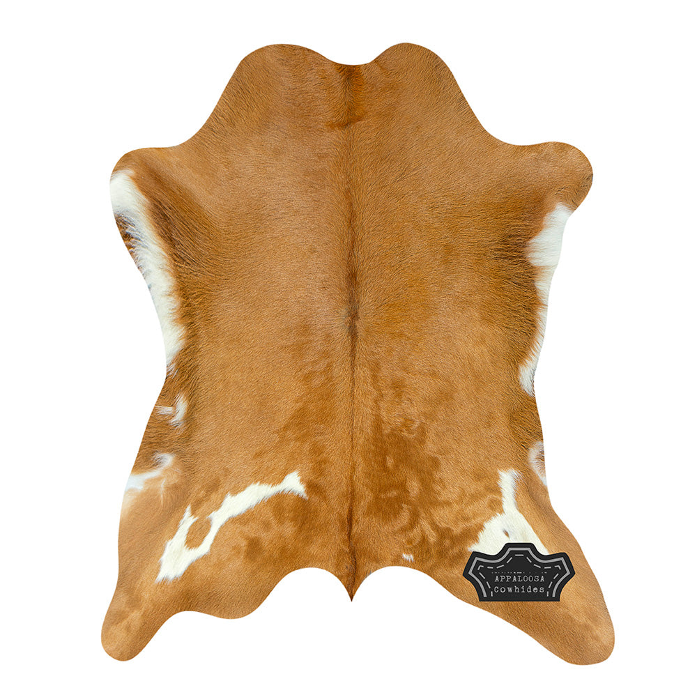 Natural Caramel Brown Calf Hide Cowhide Rug