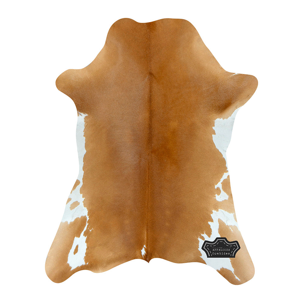 Natural Caramel Brown Calf Hide Cowhide Rug