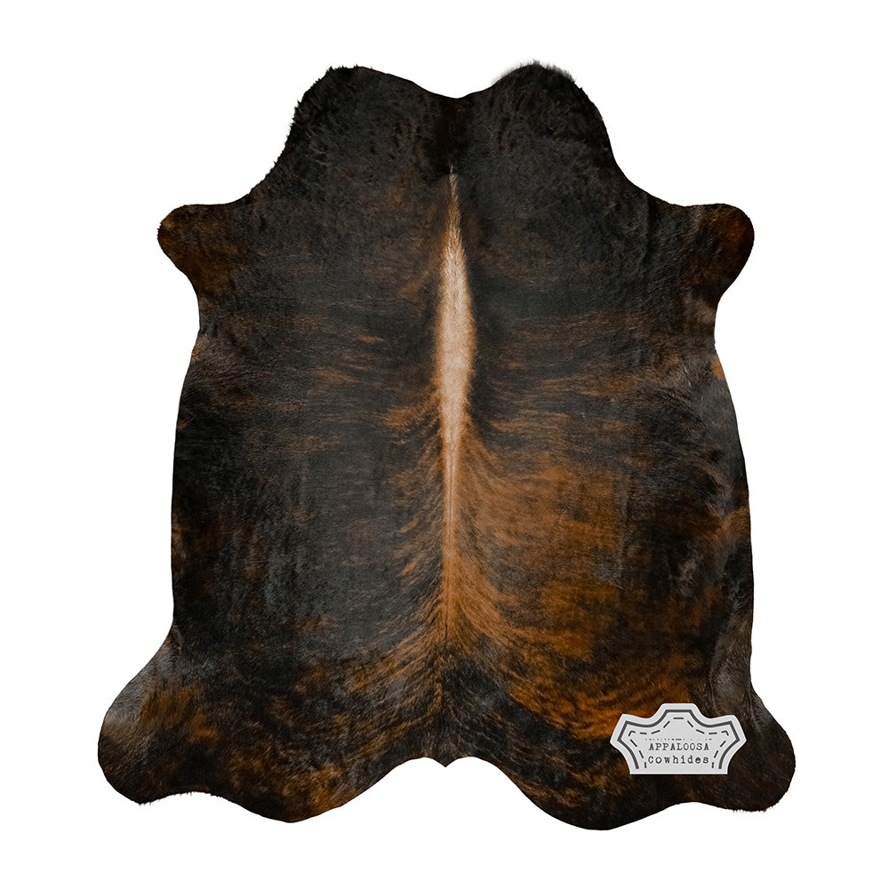 Natural Dark Brindle Cowhide Rug