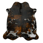 Natural Dark Tricolor Cowhide Rug