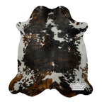 Natural Dark Tricolor Cowhide Rug