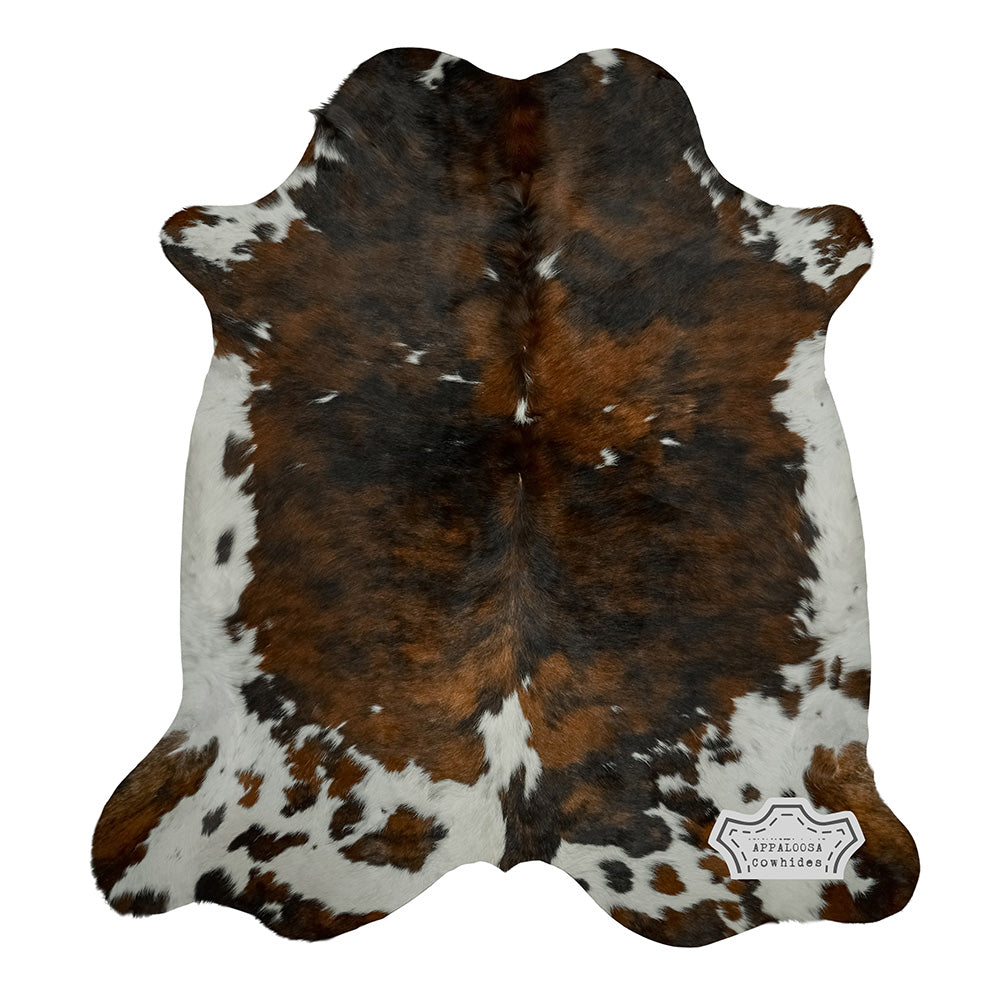 Natural Dark Tricolor Cowhide Rug
