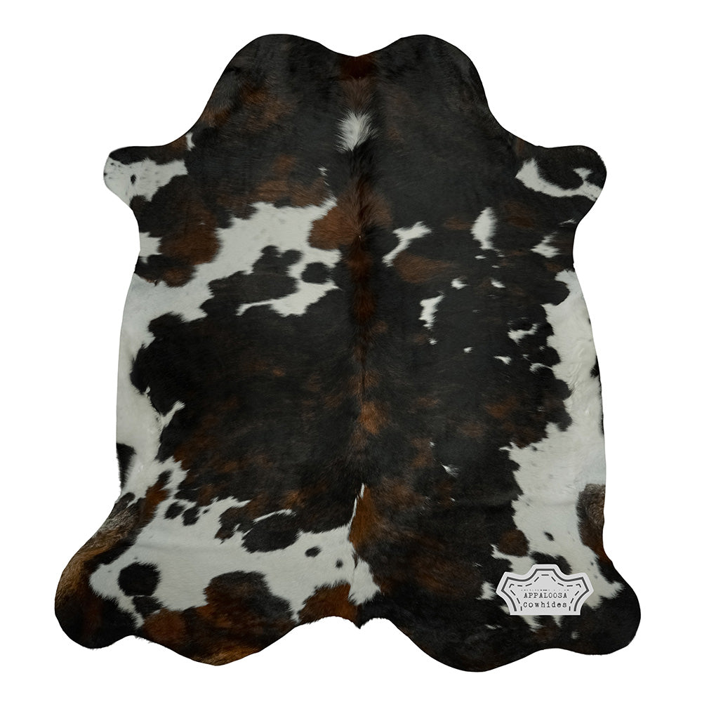 Natural Dark Tricolor Cowhide Rug