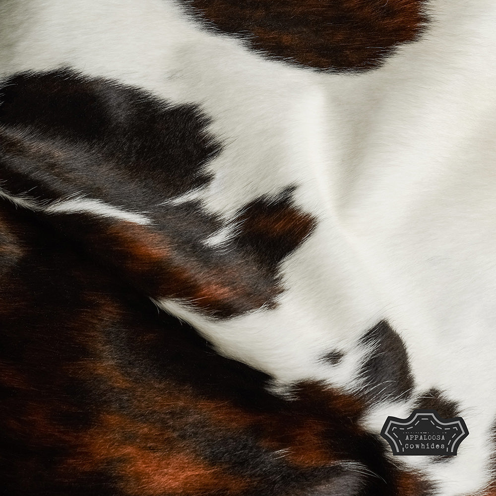 Natural Dark Tricolor Cowhide Rug