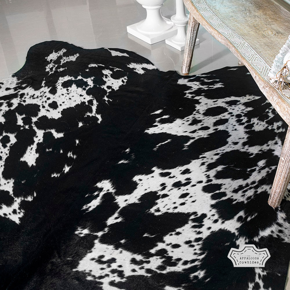 Natural Authentic Black & White Cowhide Rug