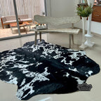 Natural Authentic Black & White Cowhide Rug