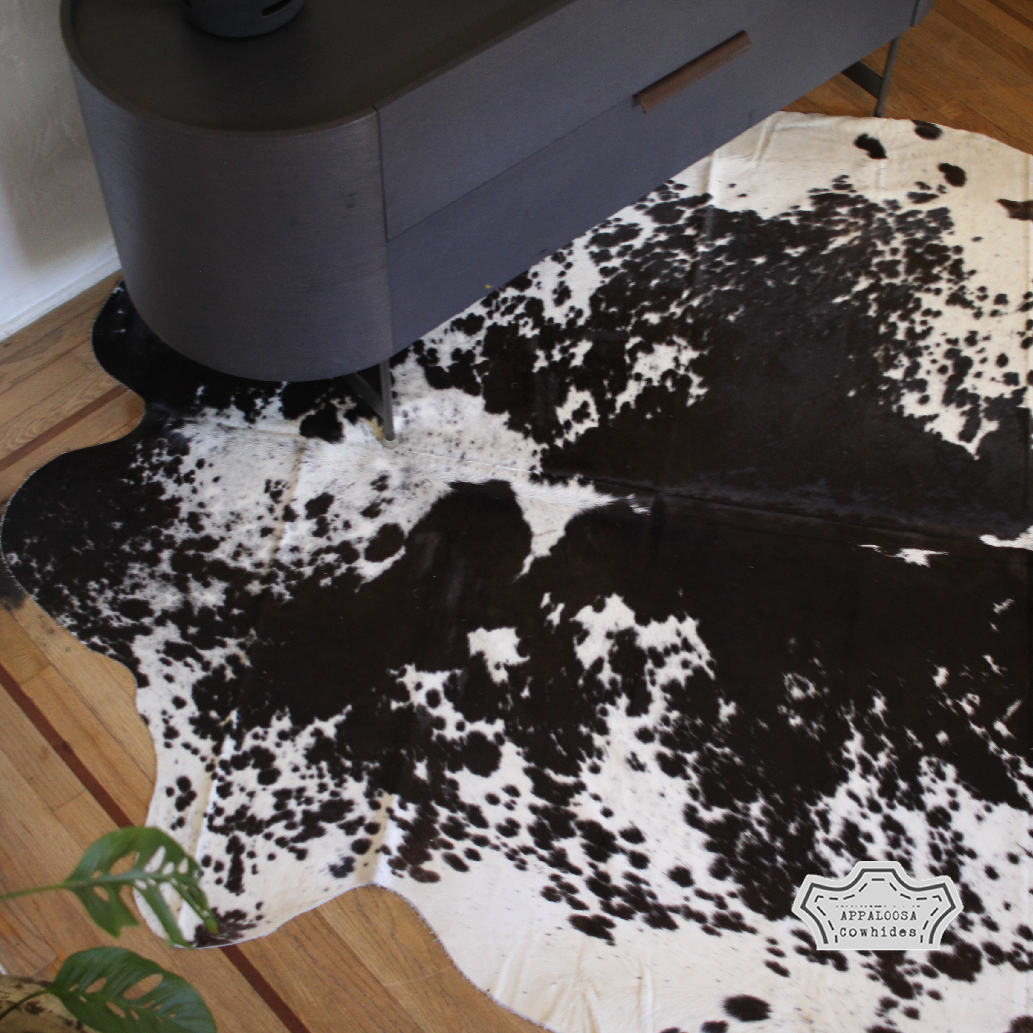Natural Black Speckled Cowhide Rug