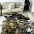 Natural Dark Brindle Cowhide Rug