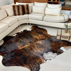 Natural Dark Brindle Cowhide Rug