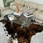 Natural Medium Tricolor Cowhide Rug