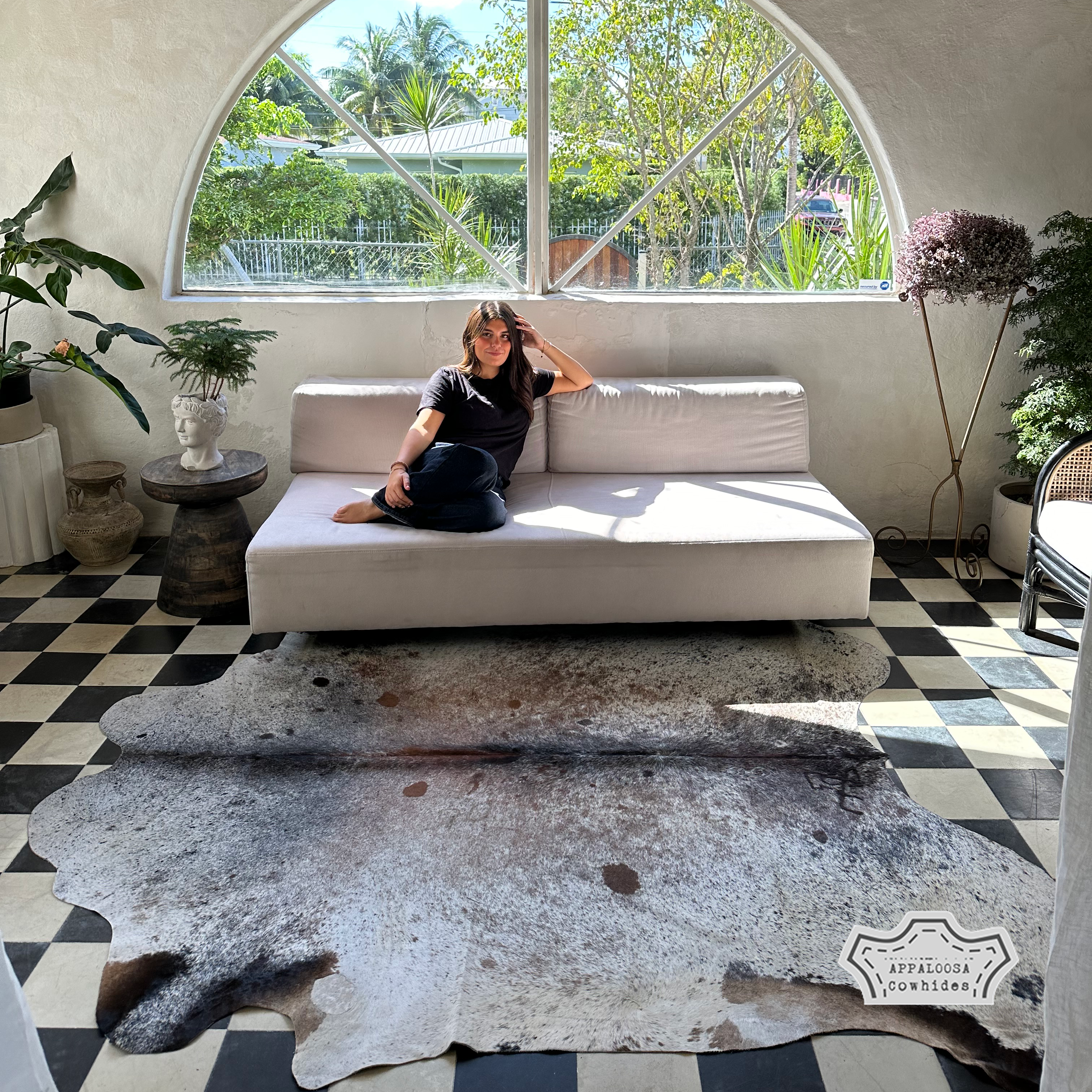 Natural Multicolor Speckled Cowhide Rug