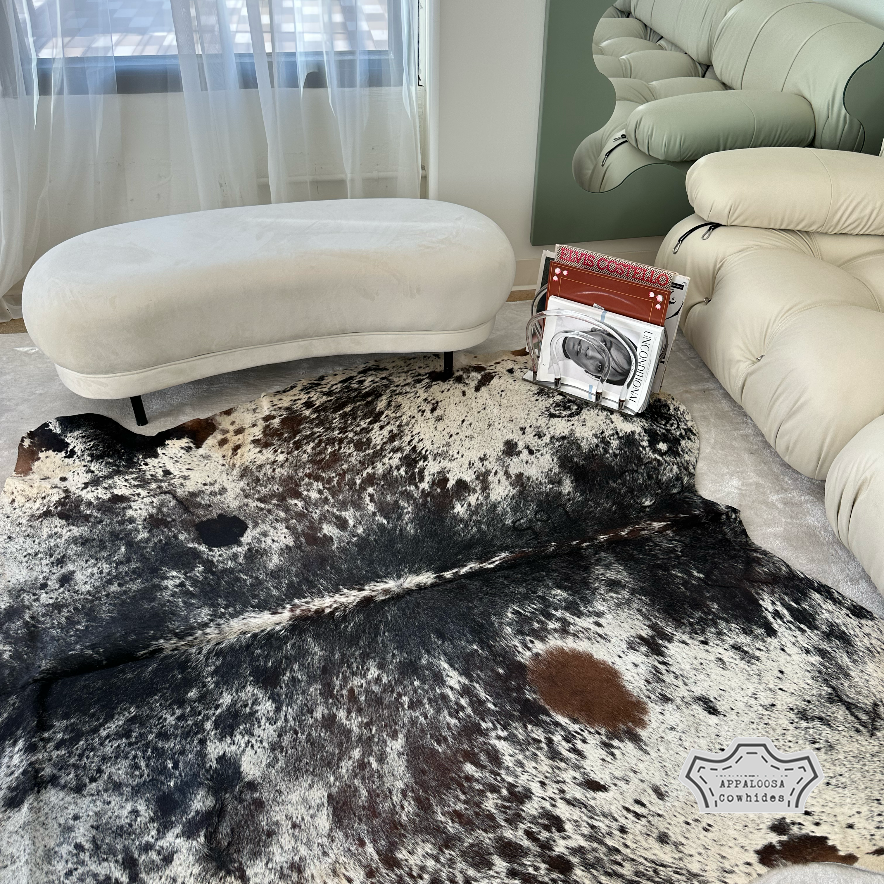 Natural Multicolor Speckled Cowhide Rug