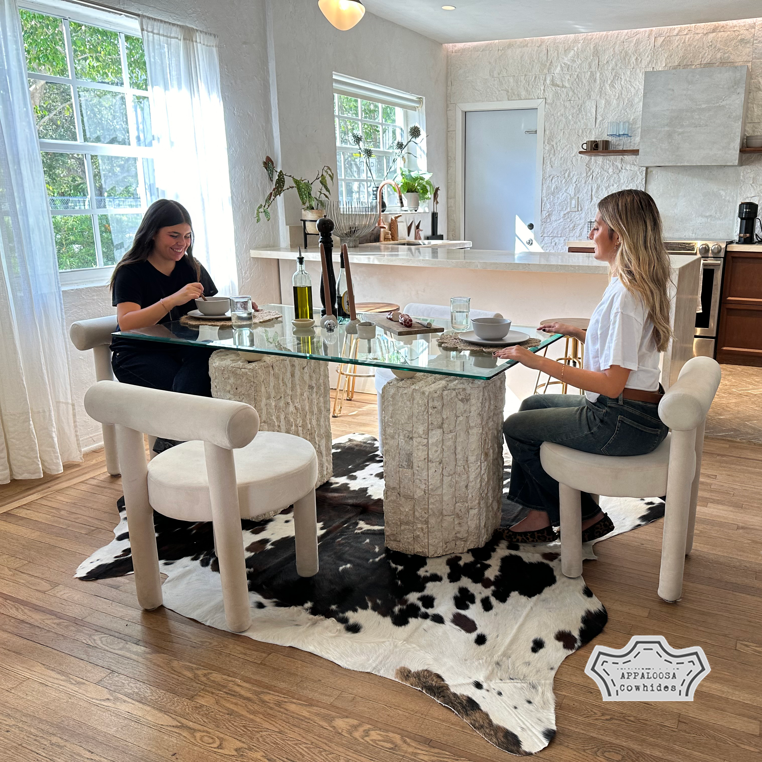 Natural Original Tricolor Cowhide Rug
