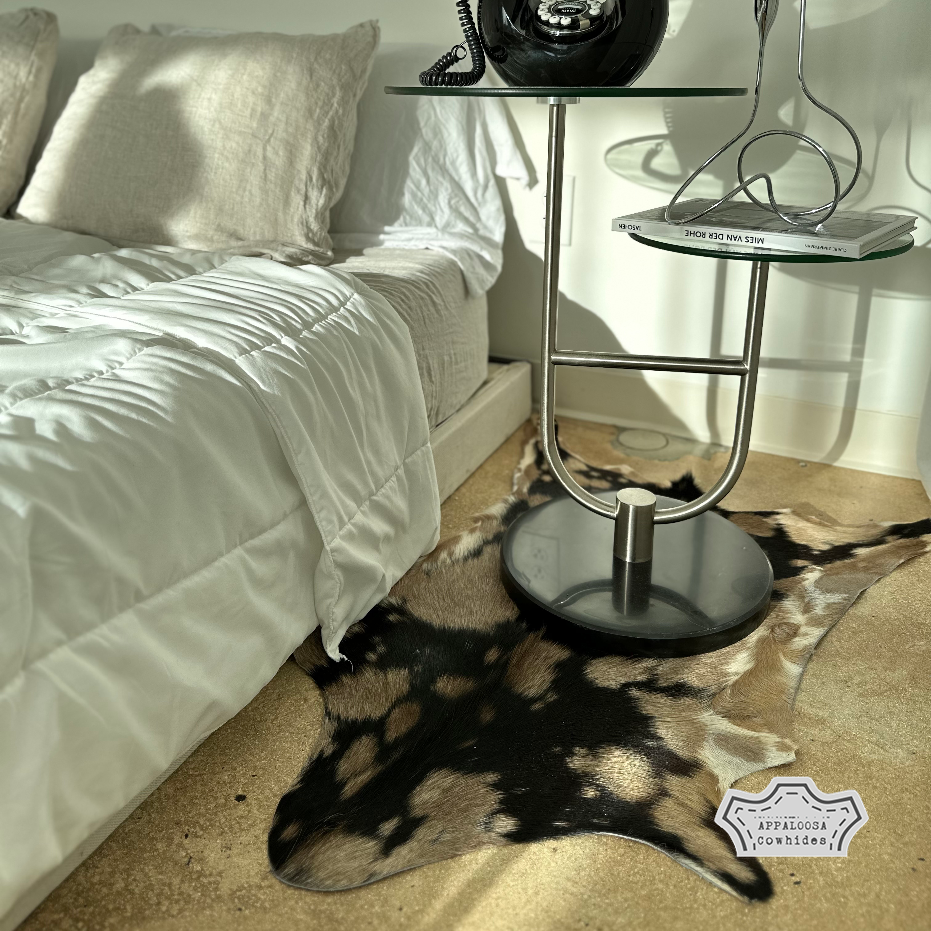 Natural Rare Breed Goatskin Cowhide Rug