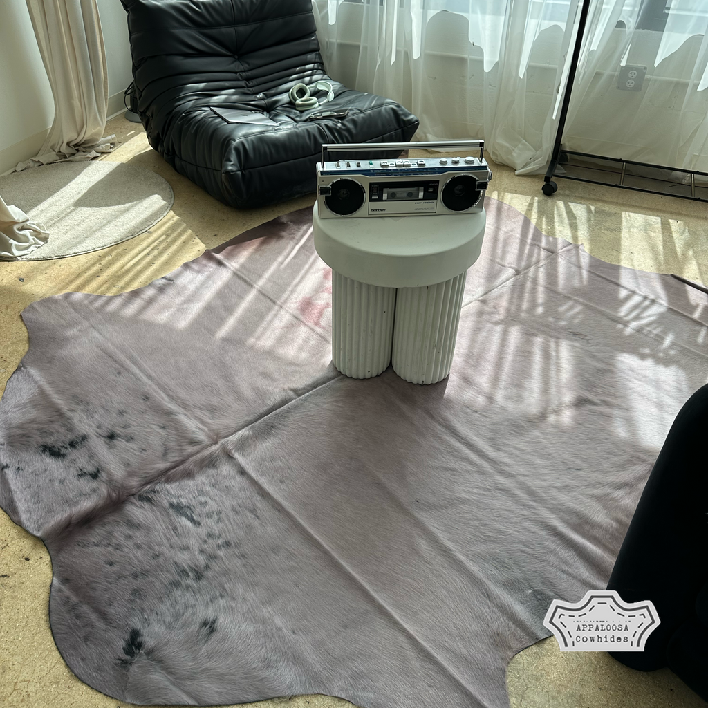 Soft Gray Color Dyed Cowhide Rug