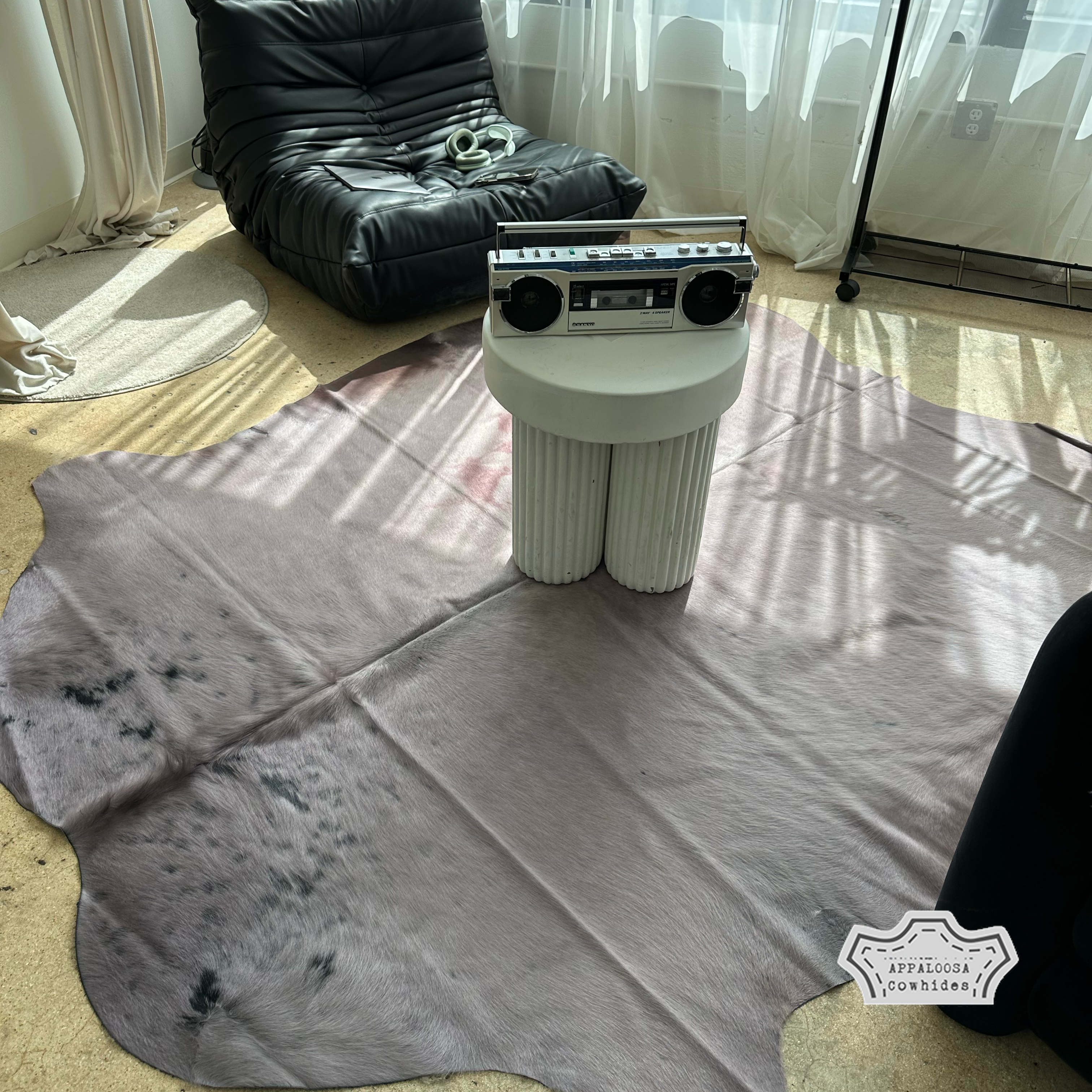 Soft Gray Color Dyed Cowhide Rug