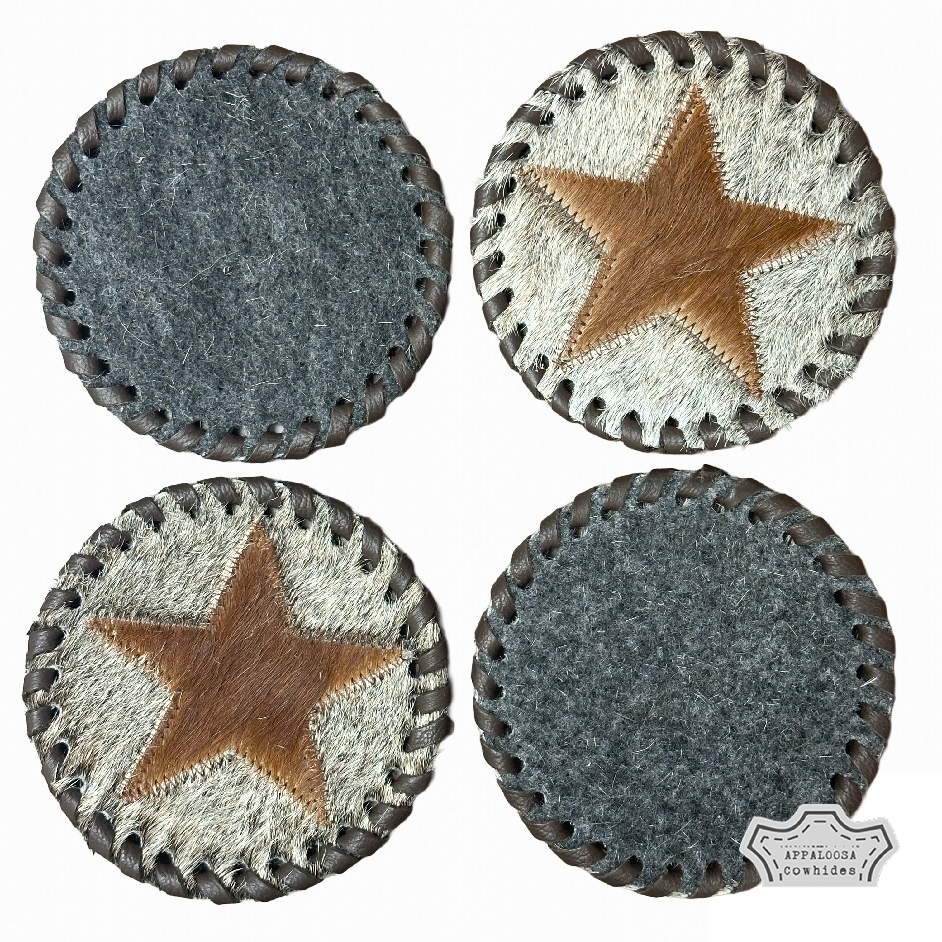 Cowhide Star Coasters