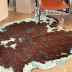 Turquoise Devore on Brown & White