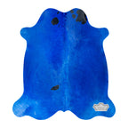 Vibrant Blue Color Dyed Cowhide Rug