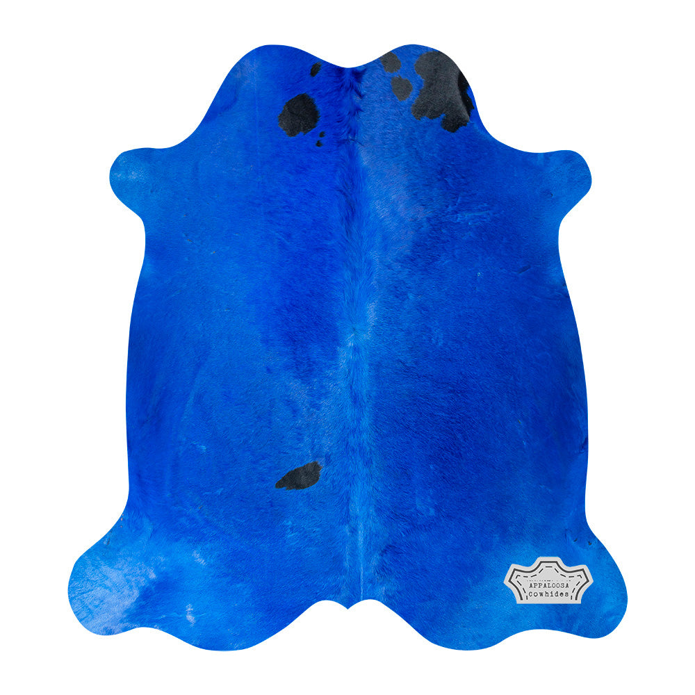 Vibrant Blue Color Dyed Cowhide Rug