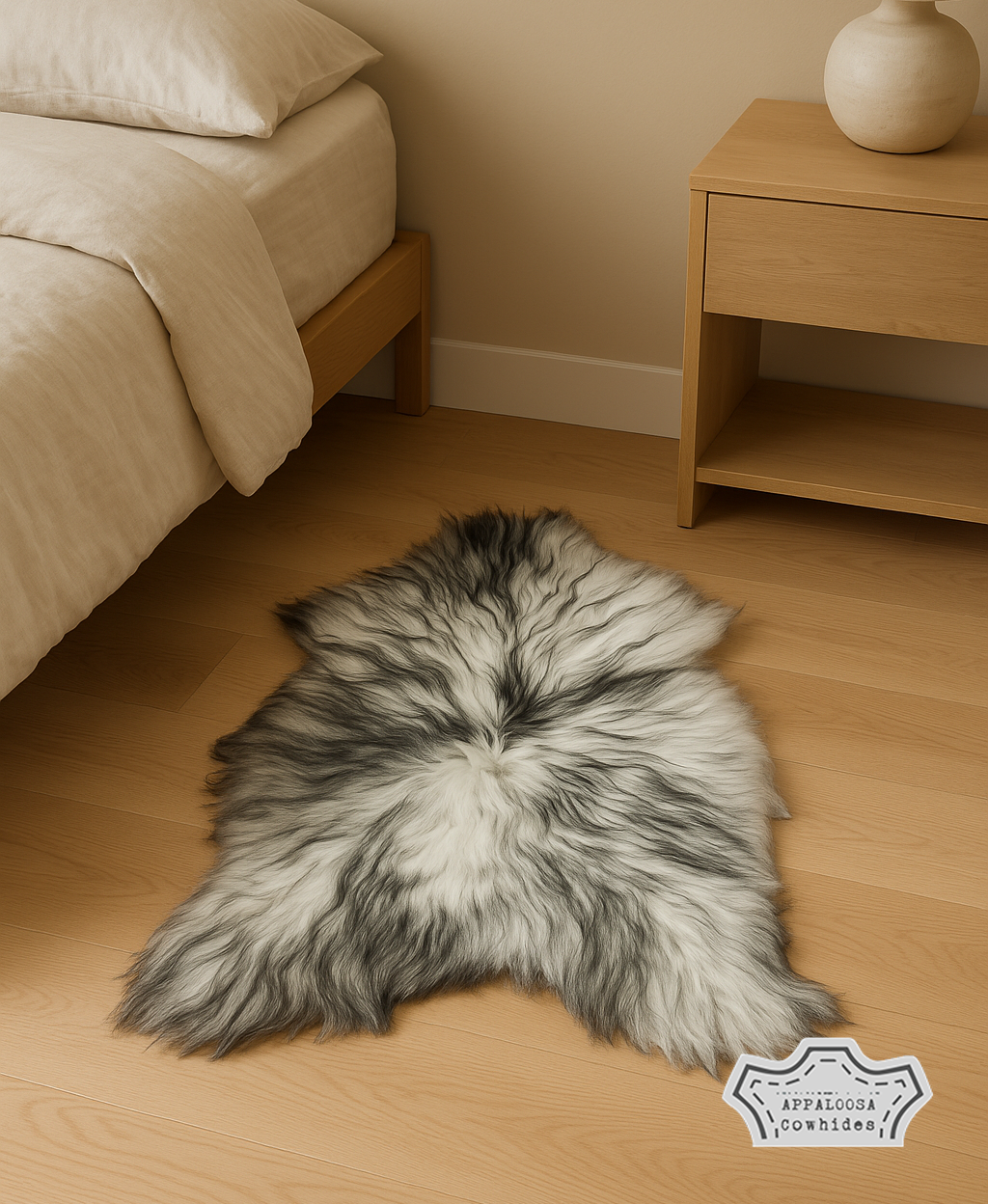 Icelandic Grey Tip Sheepskin Single